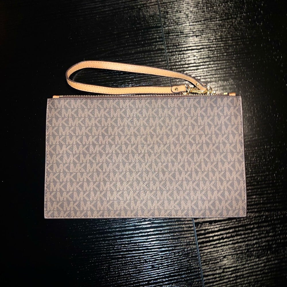 Michael Kors Brown Monogram Clutch
